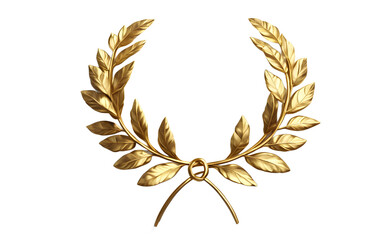 Poster - A golden laurel wreath symbolizing honor and victory, isolated on a empty plain background
