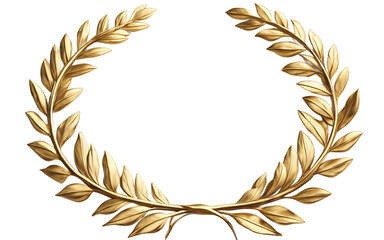 Poster - A golden laurel wreath symbolizing honor and victory, isolated on a empty plain background