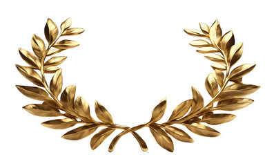 Poster - A golden laurel wreath symbolizing honor and victory, isolated on a empty plain background