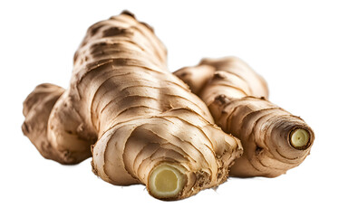 Poster - A fresh ginger root with light brown skin, isolated on a empty plain background