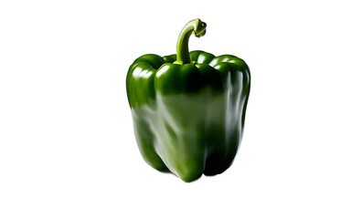 Poster - A single green bell pepper with glossy skin, isolated on a empty plain background