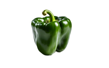 Poster - A single green bell pepper with glossy skin, isolated on a empty plain background