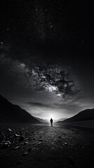 Wall Mural - photography of milkyway photography silhouette landscape.