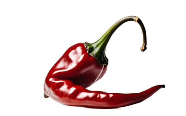 Poster - A single red chili pepper with a glossy finish, isolated on a empty plain background