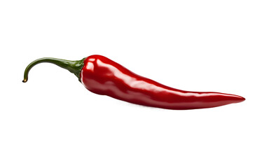 Poster - A single red chili pepper with a glossy finish, isolated on a empty plain background