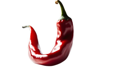 Poster - A single red chili pepper with a glossy finish, isolated on a empty plain background