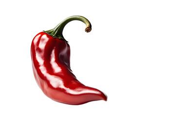 Poster - A single red chili pepper with a glossy finish, isolated on a empty plain background
