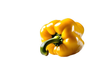 Poster - A single yellow bell pepper with smooth skin, isolated on a empty plain background