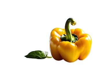 Poster - A single yellow bell pepper with smooth skin, isolated on a empty plain background
