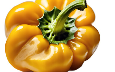 Poster - A single yellow bell pepper with smooth skin, isolated on a empty plain background