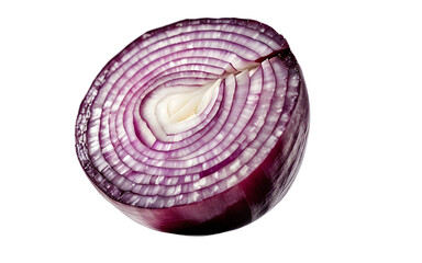 Poster - A sliced red onion with visible layers, isolated on a empty plain background