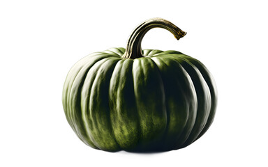 Poster - A whole green pumpkin with smooth skin, isolated on a empty plain background
