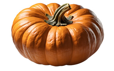 Poster - A whole pumpkin with orange skin, isolated on a empty plain background