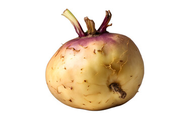 Poster - A whole rutabaga with a yellowish-brown skin, isolated on a empty plain background