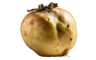 Poster - A whole rutabaga with a yellowish-brown skin, isolated on a empty plain background