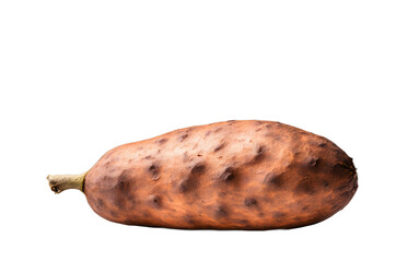 Poster - A whole yam with brown skin and white flesh, isolated on a empty plain background