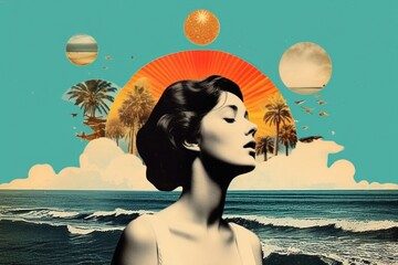 Wall Mural - ocean portrait outdoors nature.