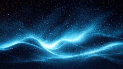 Wall Mural - cosmic blue waves in deep space