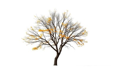 Wall Mural - Lone deciduous tree, stark branches against pure white, minimalist, branches