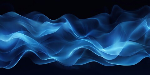 Poster - Abstract blue watercolor background with waves and mist, dark-colored backgrounds