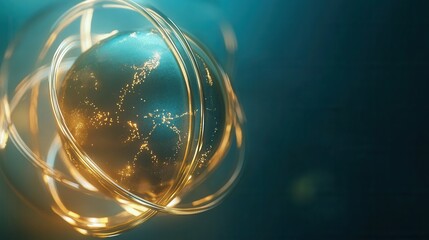 Leinwandbilder - Modern abstract background features a stylized globe symbolizing international connections and futuristic design Generative AI