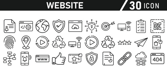 Poster - Website icon set inliner style. Website set icon vector. for computer and mobile. Vector illustration