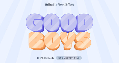 Poster - good boys editable text style, bubble text effect