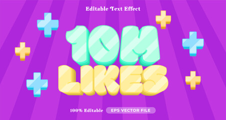 Aufkleber - 10M likes editable text style, bubble text effect