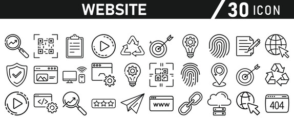 Poster - Website icon set inliner style. Website set icon vector. for computer and mobile. Vector illustration