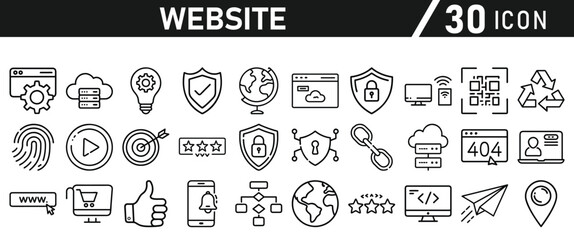 Poster - Website icon set inliner style. Website set icon vector. for computer and mobile. Vector illustration