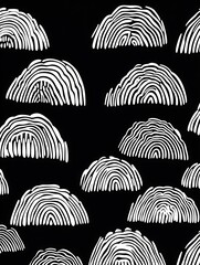 Poster - Monochrome Pattern with Concentric Arch Motifs for Modern Art Design