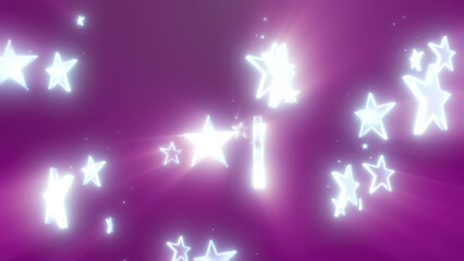 Wall Mural - abstract glowing pink stars on a dark purple background, creating a soft, dreamy effect with radiant