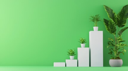 Wall Mural - Bright future for renewable energy illustrated with a green graph.