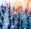 © Surachetsh - business networking graphic of Human figures in bright colors interconnected by lines, emphasizing relationships and individuality in a broader network.