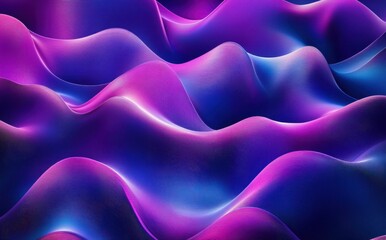 Poster - Vibrant Abstract Wavy Patterns in Purple and Blue Tones Creating a Futuristic and Dreamlike Atmosphere for Digital Art and Design Projects