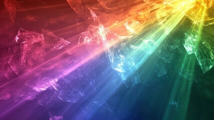 Poster - Vibrant abstract light rays and colorful patterns illuminating a dark background scene