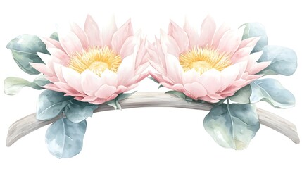Aufkleber - Charming and detailed protea flower the beauty of its structured petals and lush green leaves with vibrant color transitions making it an ideal fit for floral and nature themed designs backgrounds