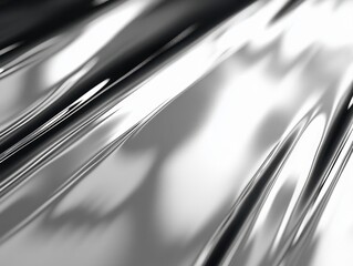 Poster - Abstract close-up of reflective metallic surface with smooth curves showcasing light reflections and shadows in a sleek modern design aesthetic