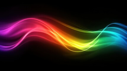 Poster - Vibrant flowing waves of color against a dark background, creating a sense of motion and energy