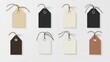 © Fahyn - Stylish Collection of Blank Price Tags in Various Colors Arranged on a Light Background for Design, Craft, Retail, or Personal Use Inspired Projects and Presentations