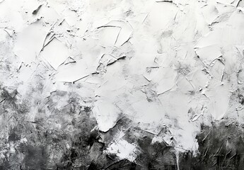 Poster - Abstract textured background with layers of white and black paint creating a stark visual contrast on a canvas for artistic backgrounds or digital projects