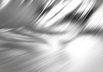 Poster - Abstract silver texture with flowing lines and dynamic motion, creating a sense of elegance and fluidity on a smooth metallic background
