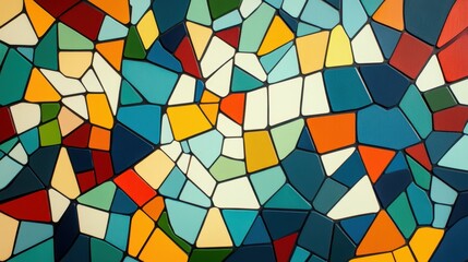 Poster - Abstract Delaunay Voronoi trianglify color diagram background illustration