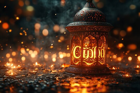 In the bokeh backdrop, the word 