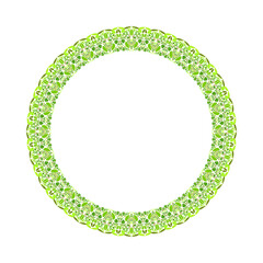 Poster - Colorful abstract floral frame - circular round vector element from curved shapes