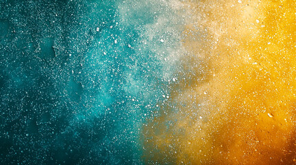 Poster - Abstract blue and gold water droplets texture background image art wet rain dark style fluid shiny