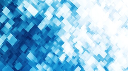 Poster - Abstract design composed of blue and white pixelated squares arranged diagonally creating a gradient effect