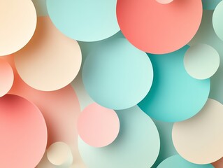 Poster - Bubble texture wallpaper in soft pastel colors, simple and minimal design, elegant round shapes, peaceful and serene aesthetic