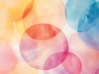 Poster - Bubble texture wallpaper in soft pastel colors, simple and minimal design, elegant round shapes, peaceful and serene aesthetic