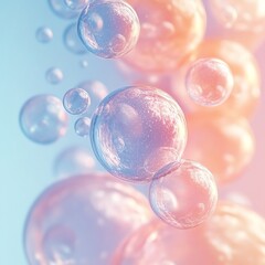 Leinwandbilder - Clean and simple bubble texture wallpaper, soft and subtle round shapes, pastel background, minimalist aesthetic, peaceful vibe